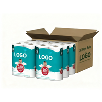 Papier toilette en rouleaux en gros, logo personnalisé, doux, 4 plis, 72 rouleaux, rouleaux de papier toilette en vrac, papier toilette non blanchi, papel higiénico
