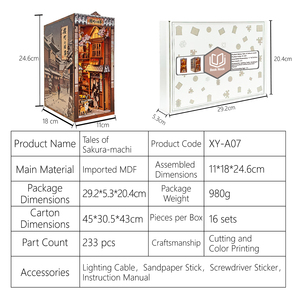 Kit de bricolage Y-TOP <span class=keywords><strong>Book</strong></span> <span class=keywords><strong>Nook</strong></span> & Puzzle en bois 3D - <span class=keywords><strong>Book</strong></span> <span class=keywords><strong>Nook</strong></span> miniature avec puzzles en bois pour enfants et cadeaux en bois à faire soi-même - Product Image 4