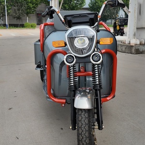 Tricycle gris métallisé avec main courante tubulaire orange et benne de chargement pour la collecte de produits agricoles, le transport en dépôt et les commandes en gros - Product Image 5