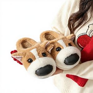 Nuove <span class=keywords><strong>Pantofole</strong></span> Invernali Unisex a Forma di Cane in Peluche 2026 - Suola Spessa, Calde, Antiscivolo per Interni - Product Image 1