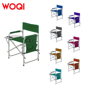 Chaise de réalisateur pliante d'extérieur Woqi, hauteur 80 cm, avec table latérale et poches, chaise de jardin en aluminium - Product Image 3