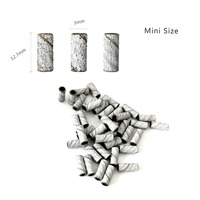 HYTOOS 100 pièces Bandes abrasives miniatures de 3 mm en papier de verre zébré, embouts de ponceuse à ongles en acier inoxydable, mandrin, accessoires d'outils de manucure électrique