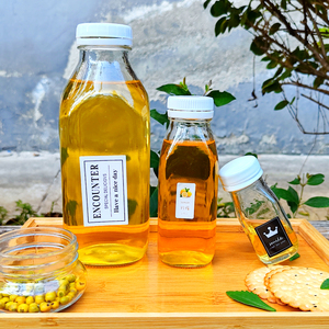 Bouteilles en verre vides de jus Bouteille en verre transparent utilisée pour conserver la capacité des jus 250ml 350ml 500ml 750ml 1000ml à bas prix - Product Image 5