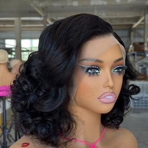 Cheveux vierges ondulés RTS SDD Vietnam <span class=keywords><strong>Aaliyah</strong></span> pour perruque Lace Front, dentelle transparente, double trame, design dégradé, densité 250%, moyen - Product Image 2