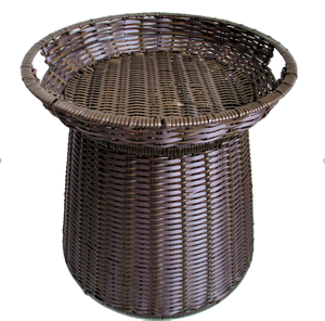 Plateau de service en <span class=keywords><strong>rotin</strong></span> rond en osier pour pain aux fruits Panier de service tissé à la main avec poignées Panier de rangement tissé pour restaurant naturel - Product Image 2