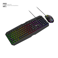 Mouse Gaming dan Keyboard ergonomis, Mouse Gaming komputer berkabel 114 tombol dengan lampu latar keren untuk PC Gamer