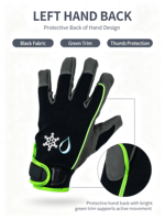 Gants HAIYI personnalisés imperméables avec protection UV, à doigts entiers, sangle de poignet réglable, paume en cuir PU antidérapante, doublure polaire et boucle
