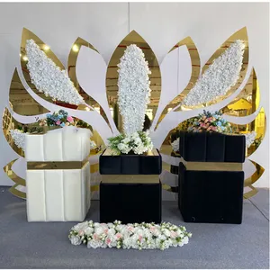 Geburtstags feier Baby party Dekoration Hochzeit Mittelstücke Gold und Schwarz Dessert Display Stand Sockel Samt Kuchen Tisch