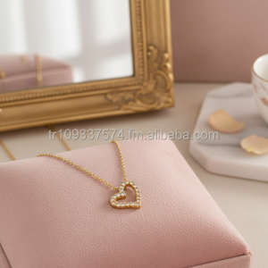สร้อยคอรูปหัวใจสีทอง14K เครื่องประดับชั้นดีสำหรับผู้หญิงทำจากไก่งวง - Product Image 3