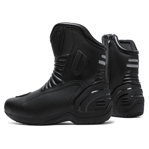 Nouvelle collection – Bottes de moto touring noires imperméables en cuir pleine fleur à bout rond, montantes au-dessus du genou, sur mesure - Product Image 5