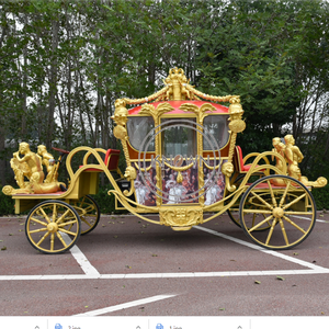 Chariot <span class=keywords><strong>royal</strong></span> rétro sculpté, calèche électrique tirée par des chevaux, couleur dorée, calèche de tourisme européenne à vendre - Product Image 5