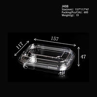 Boîte à gâteau à salade en plastique jetable PET transparente de qualité alimentaire pour emballage blister à clapet avec gaufrage