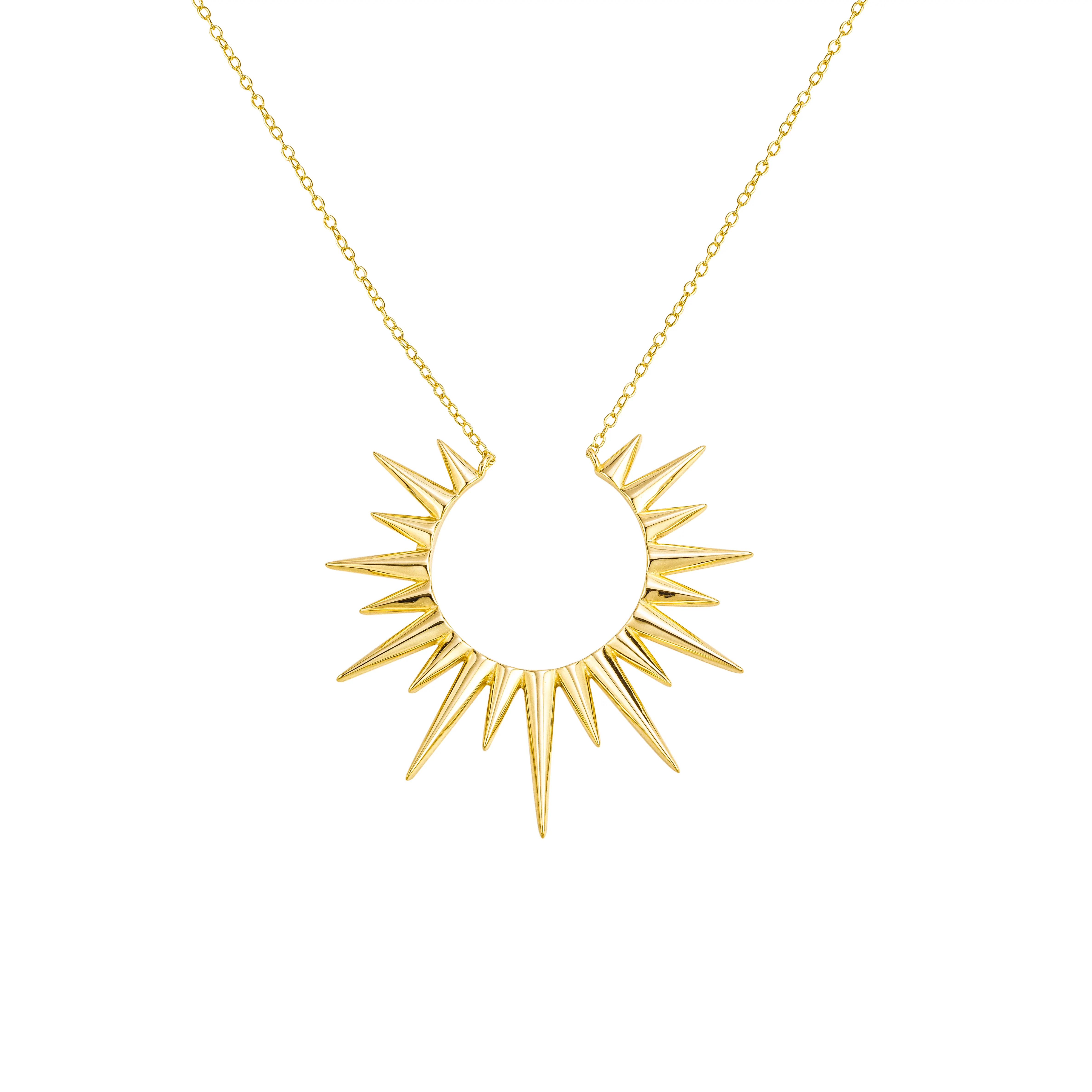 Gemnel 925 silver fashion jewelry women jewelry fashion 18k gold sun shine necklace