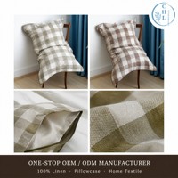 Housse de coussin 100% lin pur pour canapé, lit, salon, décoration
