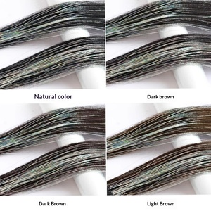 Extensions de cheveux colorées en fibres synthétiques haute température, à clipser, <span class=keywords><strong>sans</strong></span> couture, une seule pièce, pour femmes - Product Image 4