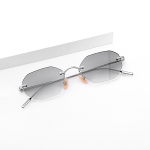 <span class=keywords><strong>Occhiali</strong></span> da Sole Unisex di Lusso Personalizzati Senza Montatura in Metallo Nero con Logo Personalizzato, <span class=keywords><strong>Occhiali</strong></span> da Sole Classici e Alla Moda all'Ingrosso - Product Image 2