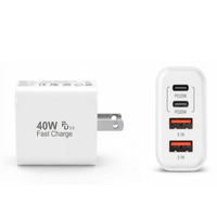 Chargeur mural rapide 40W PD 3.0 Type C pour ordinateur portable, tablette, smartphone, vente en gros d'usine OEM, fabricant certifié