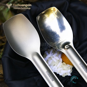 Ensemble de cuillères de camping en titane, 2 pièces, ustensiles de cuisine légers pour la cuisine et les voyages en toutes saisons - Product Image 4