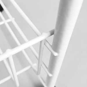 Chariot de cuisine ménagère en métal blanc, panier à roulettes, organisateur, chariot de cuisine - Product Image 4