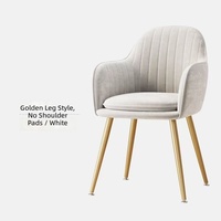 Chaises de salle à manger en velours de style scandinave tendance avec pieds en métal - Fauteuils décontractés, chaises de coiffeuse et de manucure