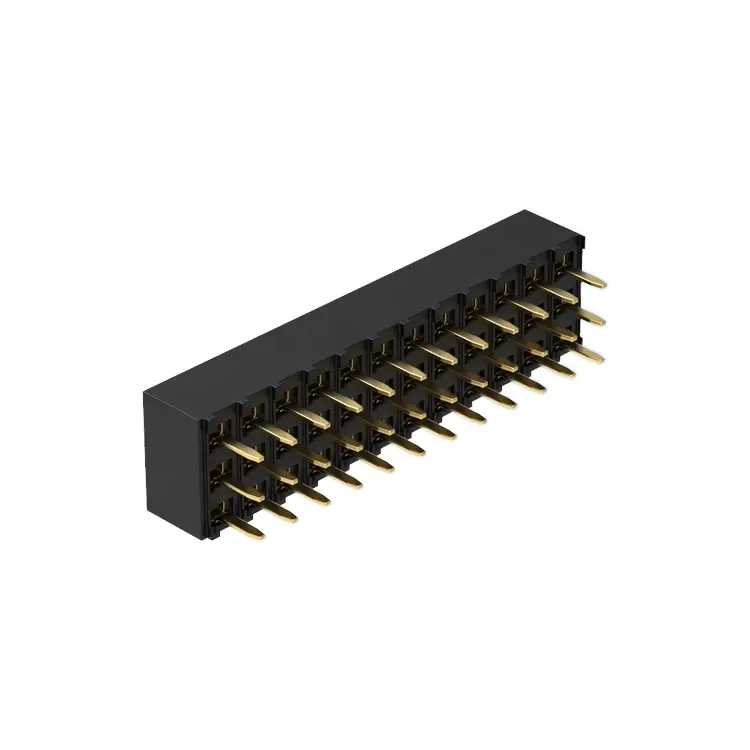 Denentech Conector de cabeçote fêmea de linha tripla DIP 2.54mm de produção personalizada profissional