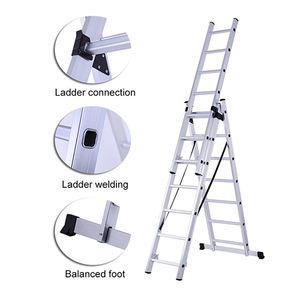 Escalera multiusos <span class=keywords><strong>de</strong></span> triple extensión, escalera EN131, escalera telescópica, <span class=keywords><strong>precio</strong></span> <span class=keywords><strong>de</strong></span> extensión, plegable <span class=keywords><strong>de</strong></span> aluminio, 15 <span class=keywords><strong>metros</strong></span> - Product Image 2