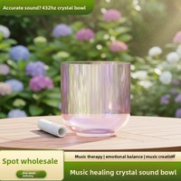 Natural Gemstone Alchemy Crystal Singing Bowl 432 Hz Perfect Pitch Quartz Sound Healing Instrument Other Quartz Products