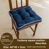 Coussin de chaise en velours côtelé - Coussin carré avec tissu épais et doux pour une utilisation à la maison - Coussin de chaise de salle à manger
