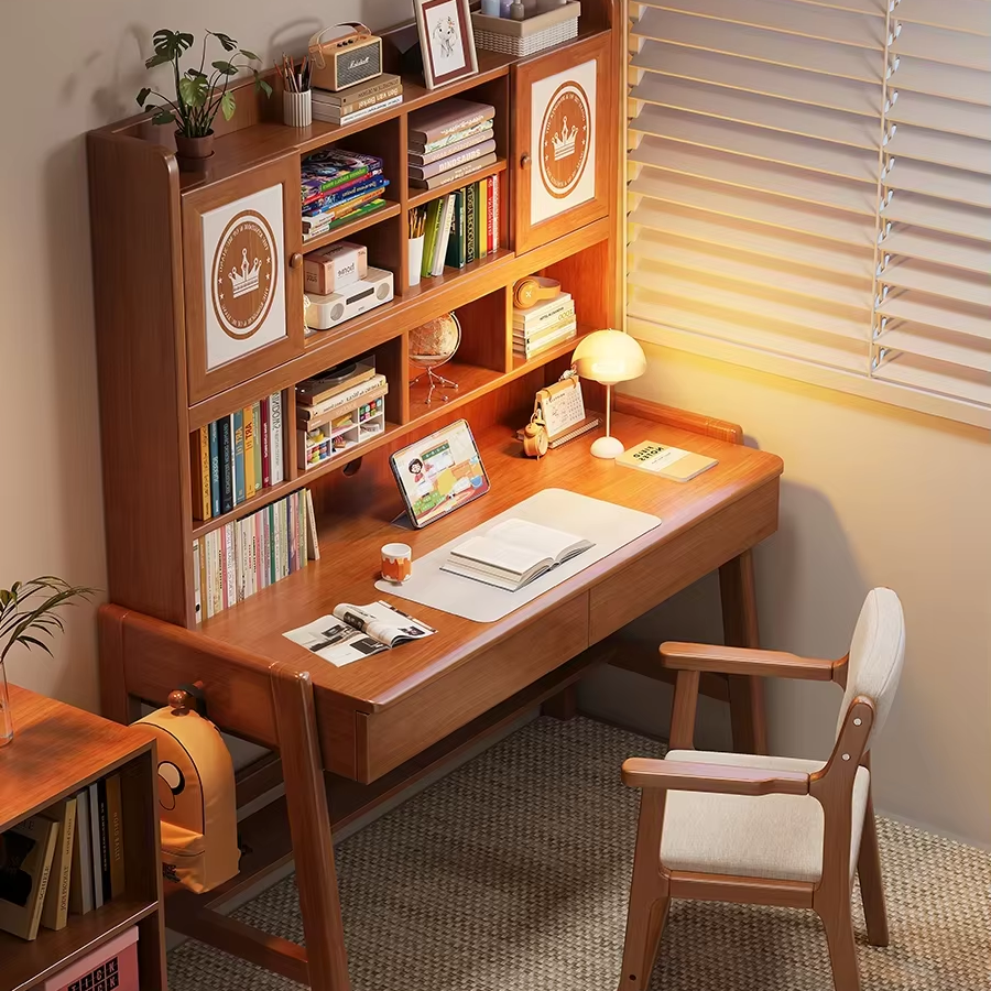 Bookshelf Home Study Table And Chair Study Workstation With Open