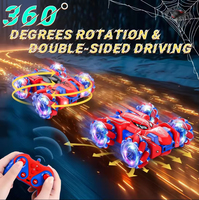 Coche de Acrobacias RC EPT 2.4G de Doble Cara, 4WD Todoterreno, Rotación de 360°, Recargable, Alta Velocidad, Vehículo Volteable con Luces LED