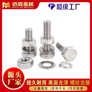 Stainless Steel Hex Bolts M6 M8 M10 M12 M14 M16 M18 M20 M22 M24 M27 M30 Full Thread Class 8.8 Passivated Custom Length - Product Image 3