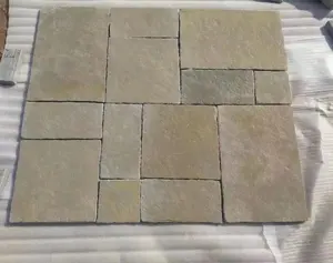 米色法国凡尔赛Terassenplatten石灰华瓷砖室外泳池地板摊铺机