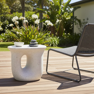 <span class=keywords><strong>Table</strong></span> d'extrémité en forme <span class=keywords><strong>de</strong></span> U à la mode <span class=keywords><strong>Table</strong></span> basse en <span class=keywords><strong>Terrazzo</strong></span> <span class=keywords><strong>Table</strong></span> d'appoint moderne légère pour salon Patio chambre décor à la maison - Product Image 4