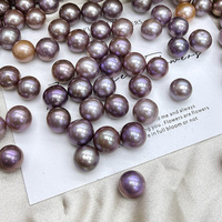 Muses Jewels Diskon Besar Mutiara Air Tawar Alami Ungu Premium 9-11mm Bulat Batu Permata Perlen Untuk Pembuatan Perhiasan