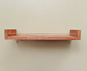 Ventas de fábrica Montado en la pared <span class=keywords><strong>Estante</strong></span> de exhibición en ángulo de madera Colgando Barra de café Taza Portavasos de madera - Product Image 4