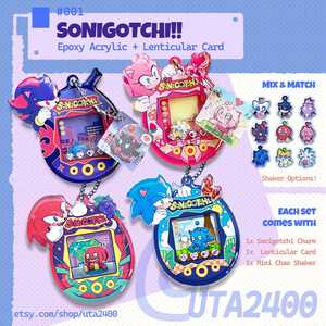Standee Sonigotchi Lenticulaire en Acrylique Époxy avec Chaîne Shaker <span class=keywords><strong>Sonic</strong></span> X Tamagotchi Uta2400 Fabriqué en Chine pour Tous les Âges - Product Image 1