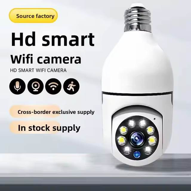 Bulb Wide Angle Motion Detection Alarm Notice Ip Security Wifi Mini Indoor Network Camera