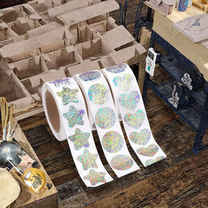 Pegatinas Autoadhesivas en Rollo con Forma de Estrella Brillante para Niños, Etiquetas de Vinilo para Cuadernos, Sobres, Tarjetas, Regalos - Product Image 3