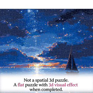 Rompecabezas de papel personalizado de 1000 piezas, paisaje marino al atardecer, velero, pintura nocturna del mar, tamaño L, para adultos, alivio del estrés, juego DIY, soporte - Product Image 2