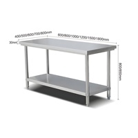 Chariot de préparation de cuisine commercial portable en acier inoxydable de haute qualité avec roues pour la vente en gros