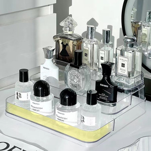 Transparent Tiered Perfume <b>Storage</b> Rack 3-Layer Cosmetic Organizer For <b>Dressing</b> <b>Table</b> Makeup Display Shelf - Product Image 3
