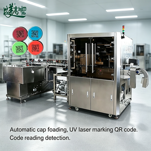 Machine de marquage laser UV automatique Bmg avec système d'inspection et de rejet par vision pour bouchons/couvercles de bouteilles en plastique - Codage rapide de codes QR - Product Image 2