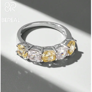 IGI Certified Vvs CVD Lab Made Diamond Wedding <b>Ring</b> Hot Selling 925 <b>Silver</b> Princess Lab Created Diamond Band <b>Ring</b> Women Jewelry - Product Image 2