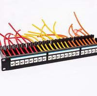 Panel Patch Kosong 19-inci 3x8 untuk Kabel UTP Tanpa Pelindung, Rak Manajemen Kabel dengan Pengikat Tanpa Alat & Tanpa Kabel Pengikat