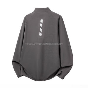 T-shirt de sport unisexe à manches longues imprimé color block tendance, col rond élastique, anti-UV, respirant, avec fermeture éclair, évacuant la transpiration - Product Image 6