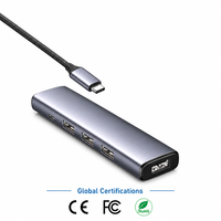 Adaptador Multipuerto Universal USB C Hub, Transferencia de Datos de 5 Gbps, 4K VGA, Gigabit Ethernet, PD 100 W para MacBook Pro Air