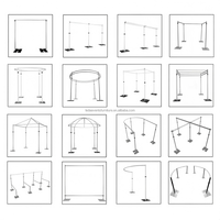 LEDA Fournisseur d'usine Kits de tubes et de draperies en aluminium à structure pyramidale réglable pour les événements de mariage Décoration de fond