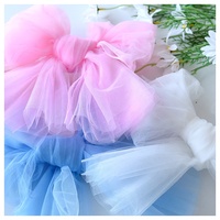 Tulle en maille rigide 20GSM, voile en polyester, tulle pour robe d'enfant, tulle en gros, tissu rigide à effet diamant