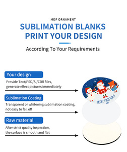 Ornements de Noël suspendus en MDF de style africain, 3 pouces, renne, flocon de neige, bonhomme de neige, ornements de Noël en bois MDF de 3 mm - Product Image 3