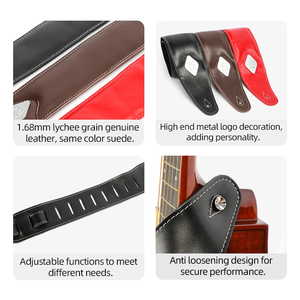 Correa <span class=keywords><strong>de</strong></span> guitarra personalizada <span class=keywords><strong>de</strong></span> alta calidad Real Mission, correa <span class=keywords><strong>de</strong></span> guitarra eléctrica <span class=keywords><strong>de</strong></span> cuero ajustable, correa <span class=keywords><strong>de</strong></span> guitarra, accesorio para instrumento Musical - Product Image 4